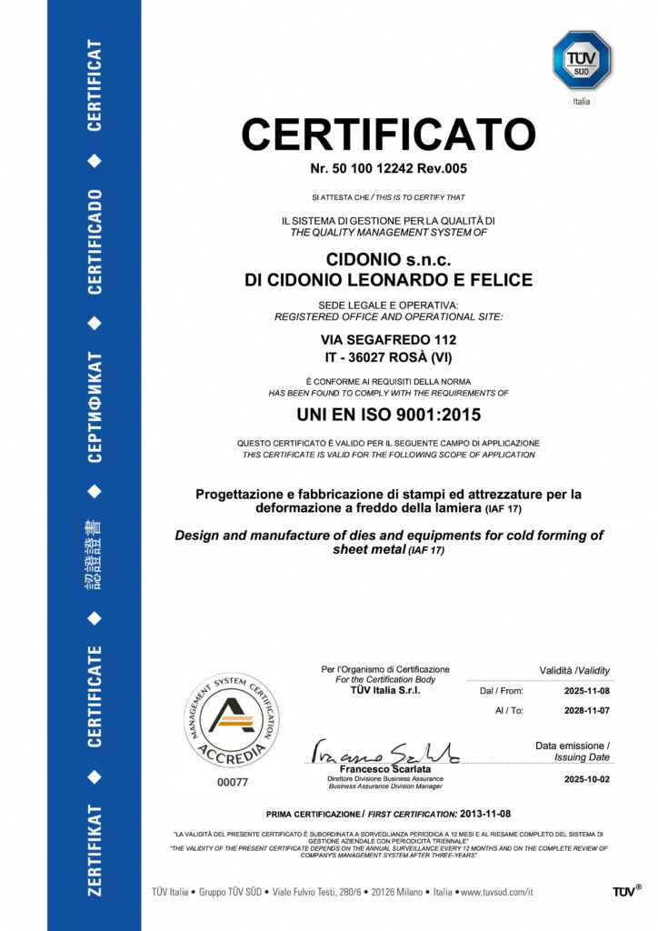 Certificazione ISO 9001:2015